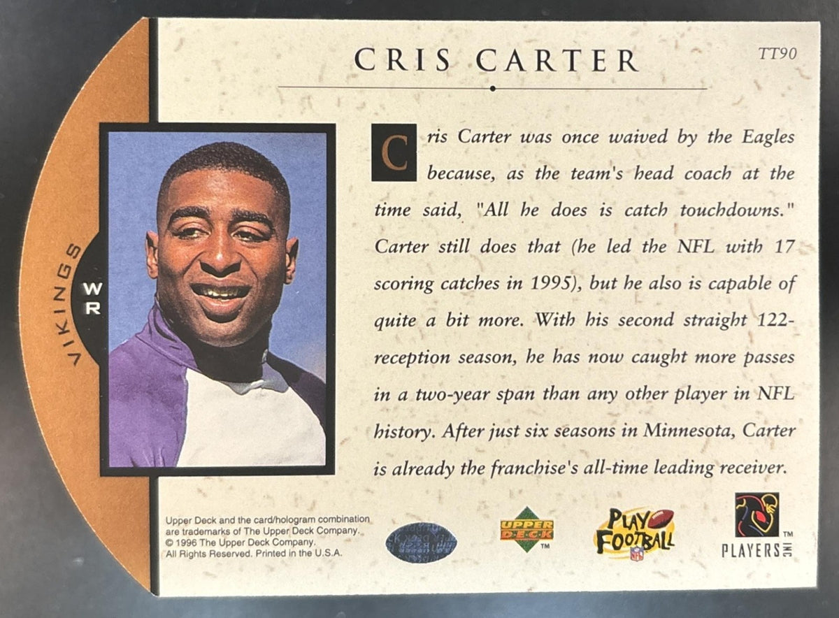 1996 Upper Deck Cris Carter Team Trio Minnesota Vikings