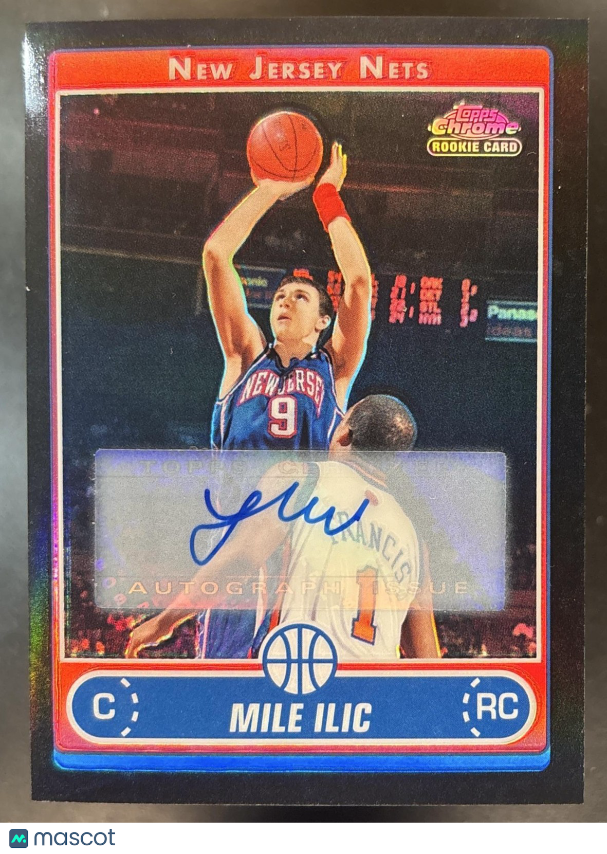 2006-07 Topps Chrome Mile Ilic Auto Refractor Black #187 RC New Jersey Nets