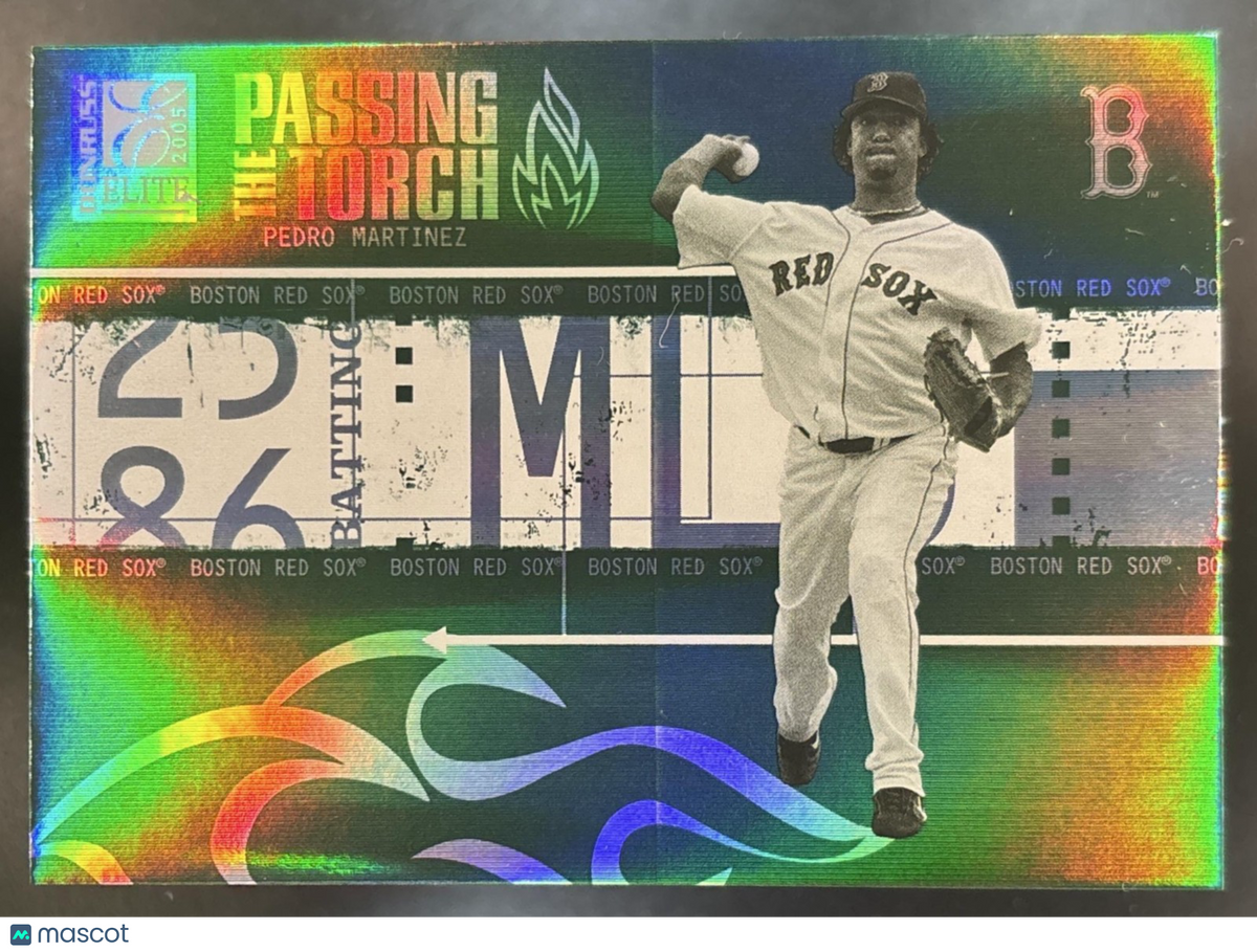 2005 Donruss Elite Pedro Martinez Passing the Torch Green /250 Red Sox
