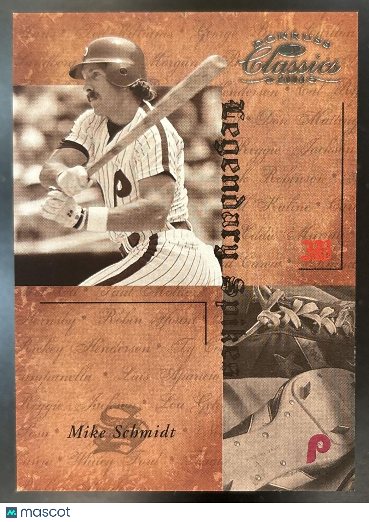 2004 Donruss Classics Mike Schmidt Legendary Spikes /100 Philadelphia Phillies