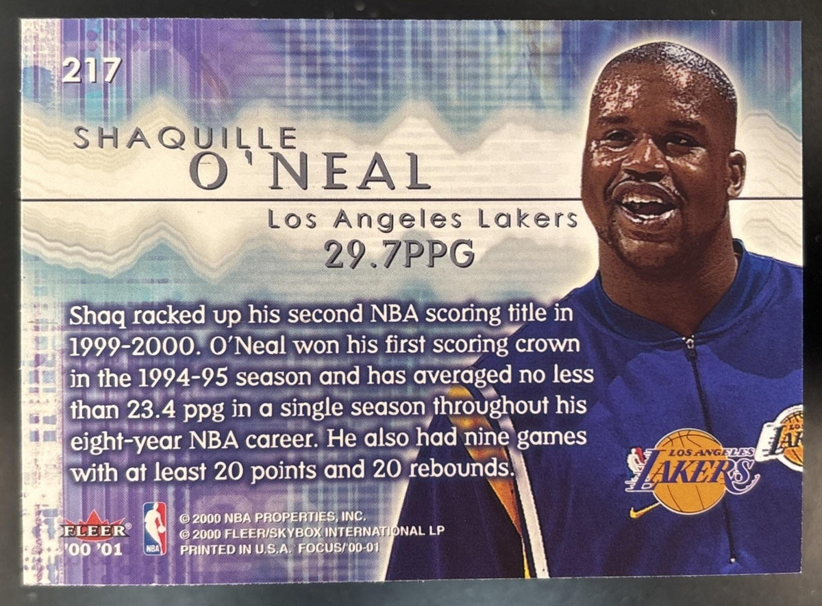 2000-01 Fleer Focus Shaquille O'Neal #217 Los Angeles Lakers