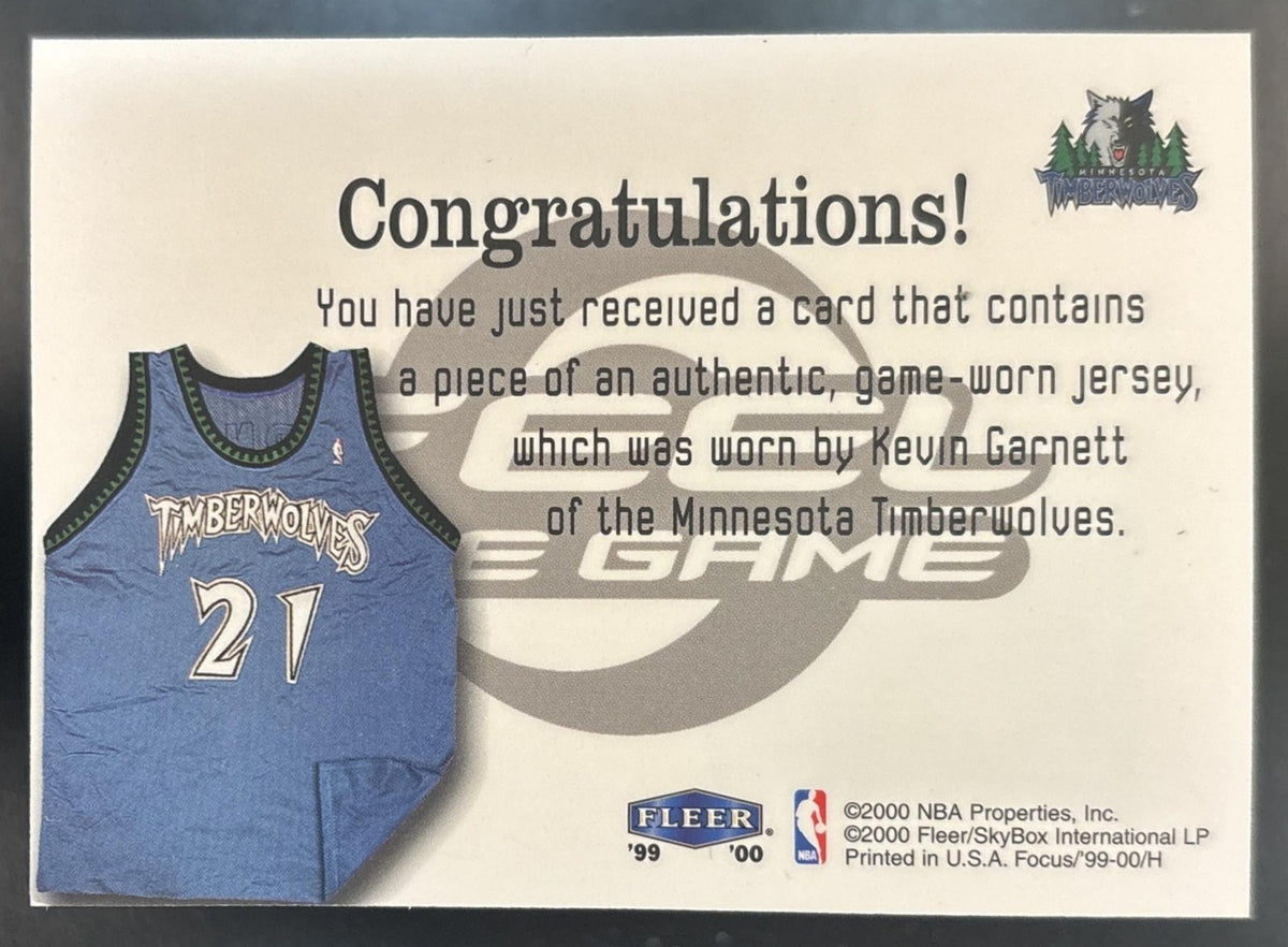 1999-00 Fleer Focus Kevin Garnett Feel the Game Patch #NNO New Jersey Nets