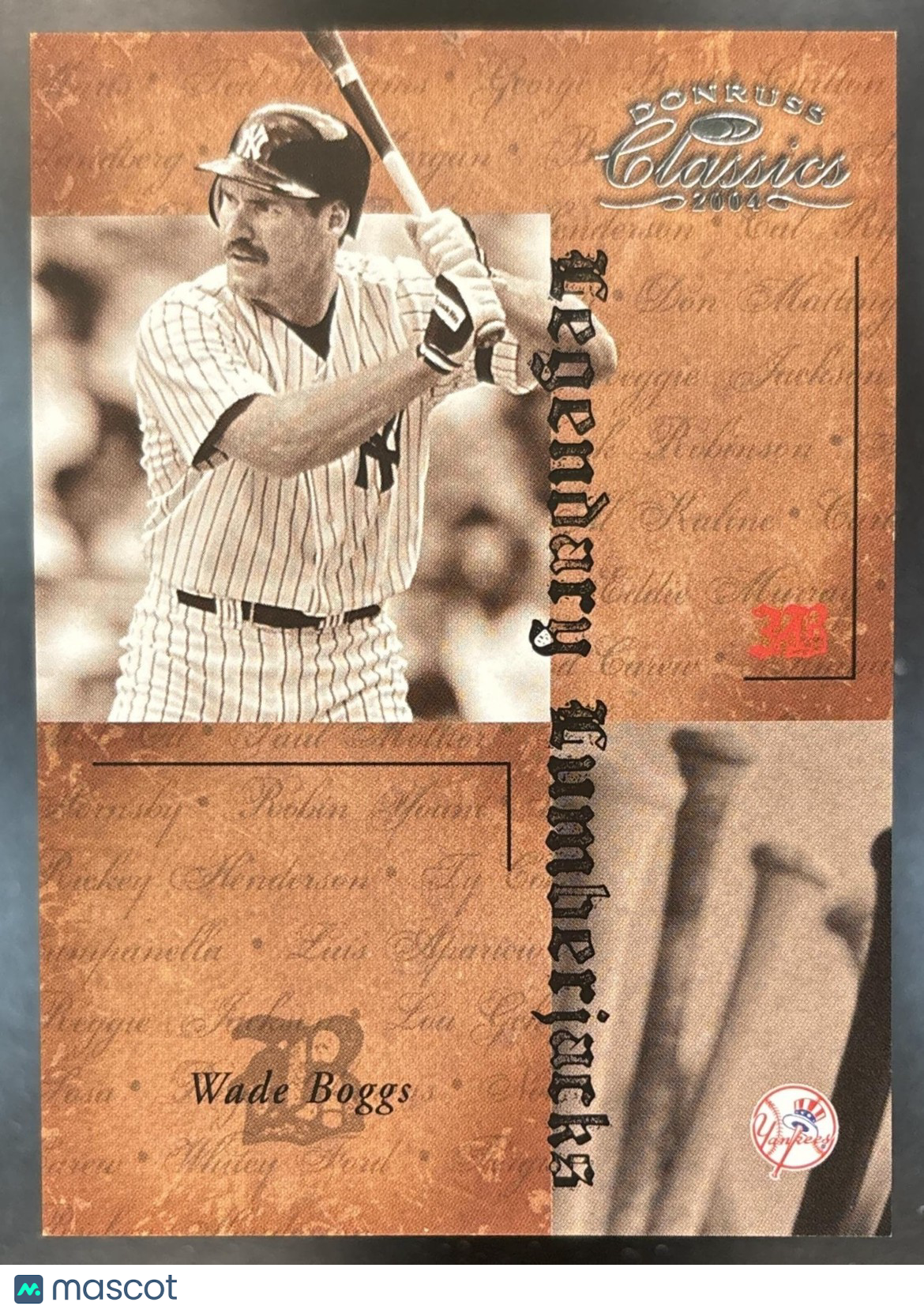 2004 Donruss Classics Wade Boggs Legendary Lumberjacks /1000 New York Yankees
