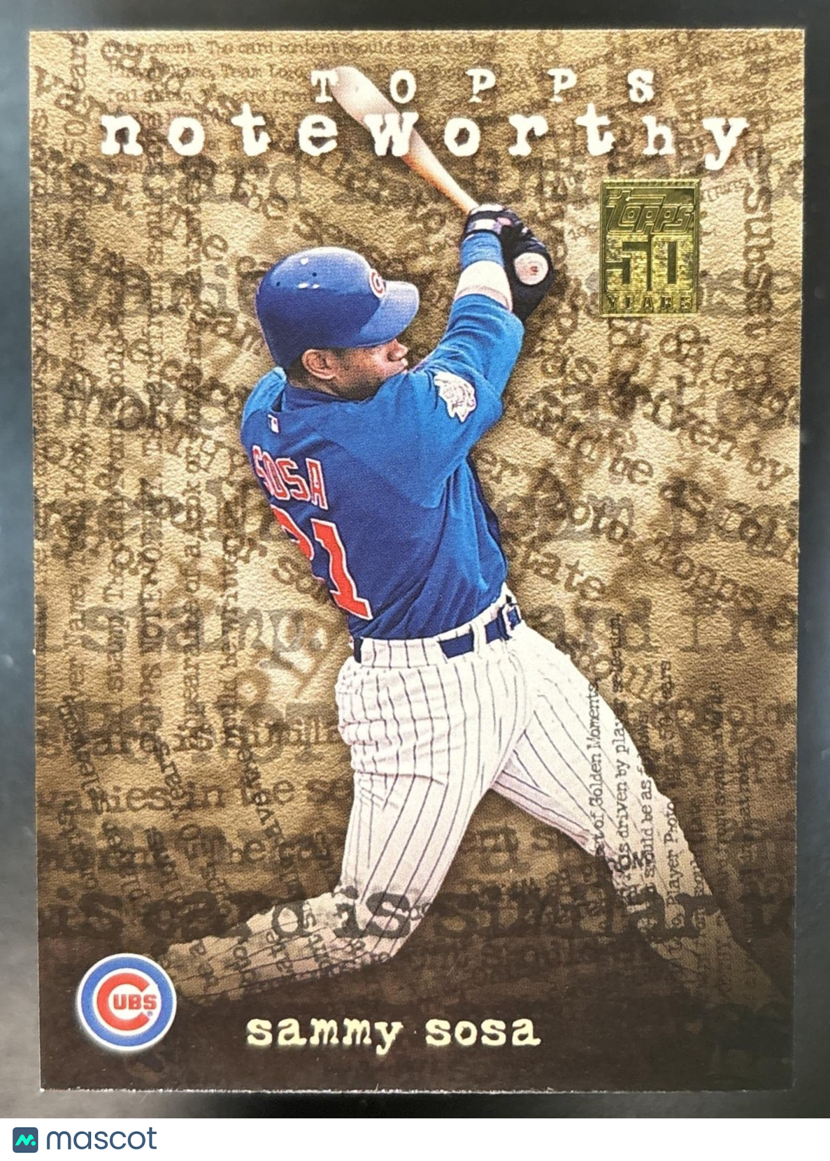 2001 Topps Sammy Sosa Noteworthy #TN3 Chicago Cubs