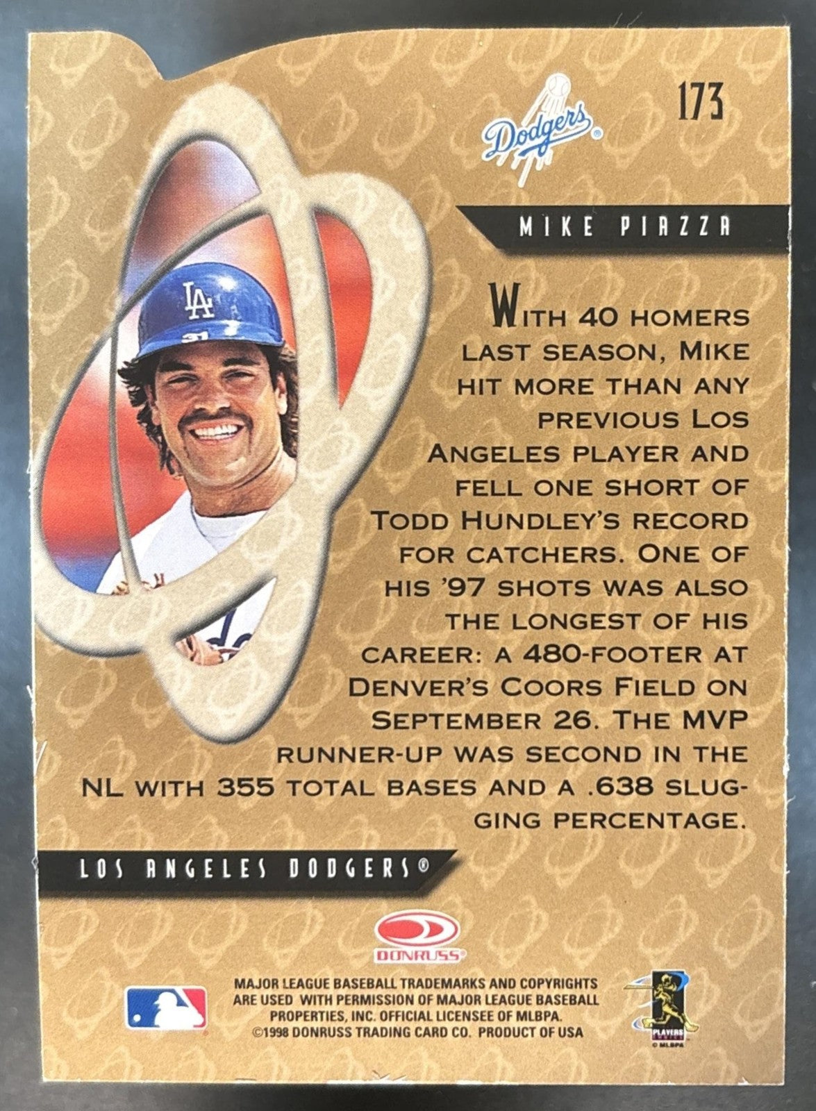 1998 Donruss Preferred Mike Piazza #173 Los Angeles Dodgers