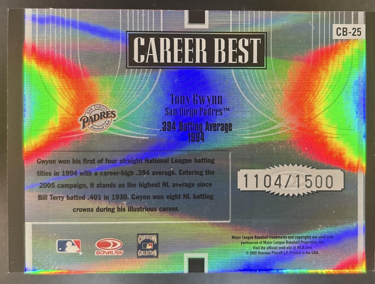 2005 Donruss Elite Tony Gwynn Career Best /1500 San Diego Padres