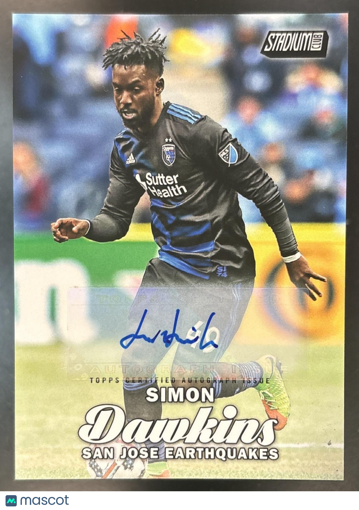 2017 Topps Stadium Club MLS Simon Dawkins Auto #45 San Jose Earthquakes