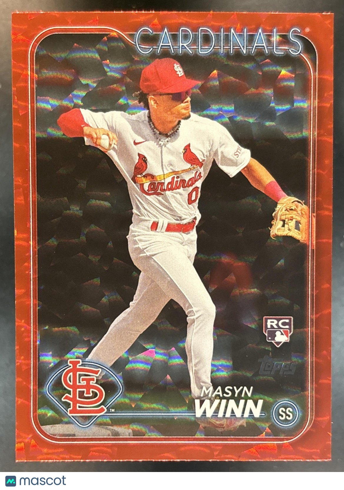 2024 Topps Masyn Winn Red Crackle Foil /199 #480 RC St. Louis Cardinals