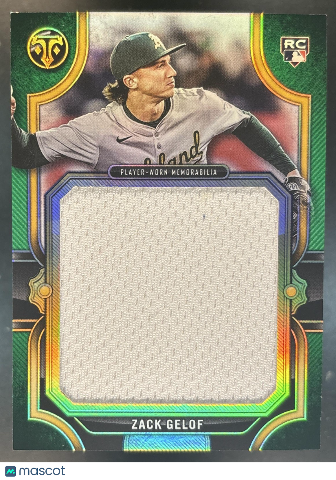 2024 Topps Triple Threads Zack Gelof Rookie Relics Emerald /27 RC Athletics
