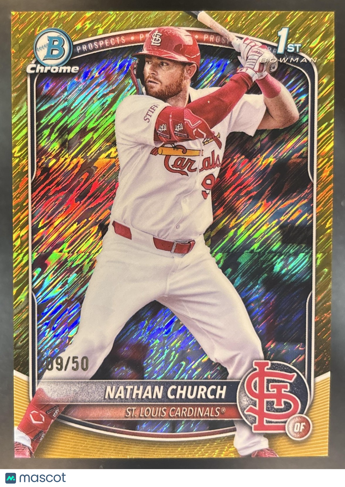 2025 Bowman Chrome Nathan Church Gold Shimmer /50 #BCP-192 1st Prospect
