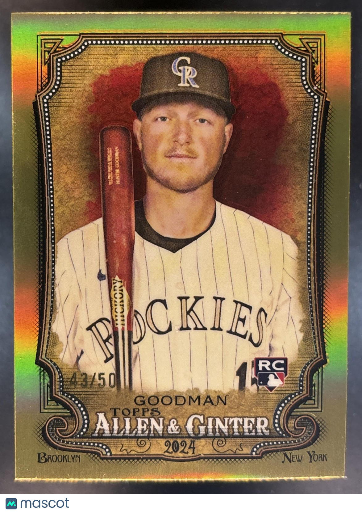 2024 Topps Allen & Ginter Hunter Goodman Chrome Gold /50 #3 RC Colorado Rockies