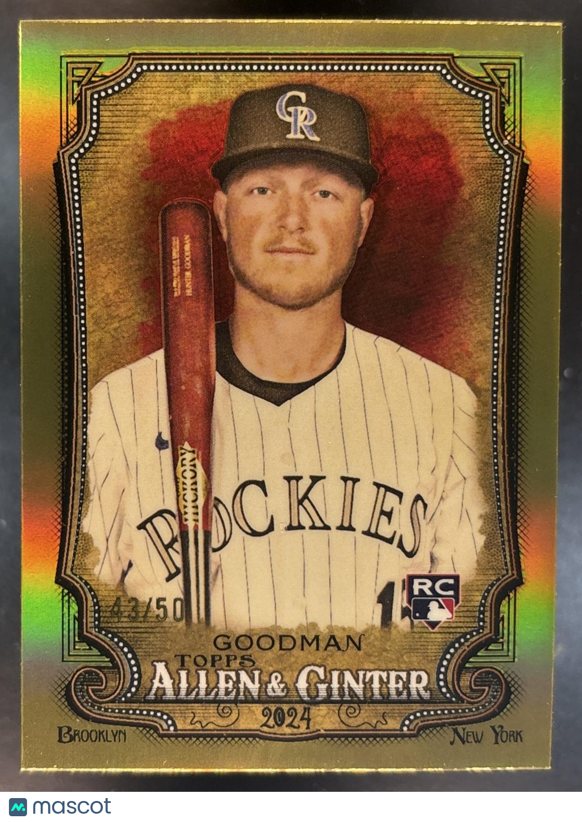 2024 Topps Allen & Ginter Hunter Goodman Chrome Gold /50 #3 RC Colorado Rockies