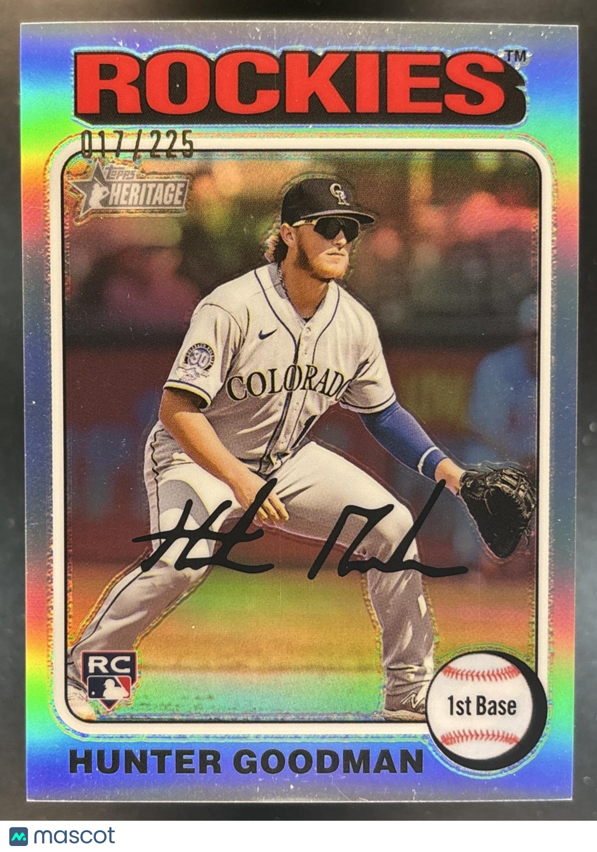 2024 Topps Heritage High Number Hunter Goodman Chrome Silver /225 #379 RC