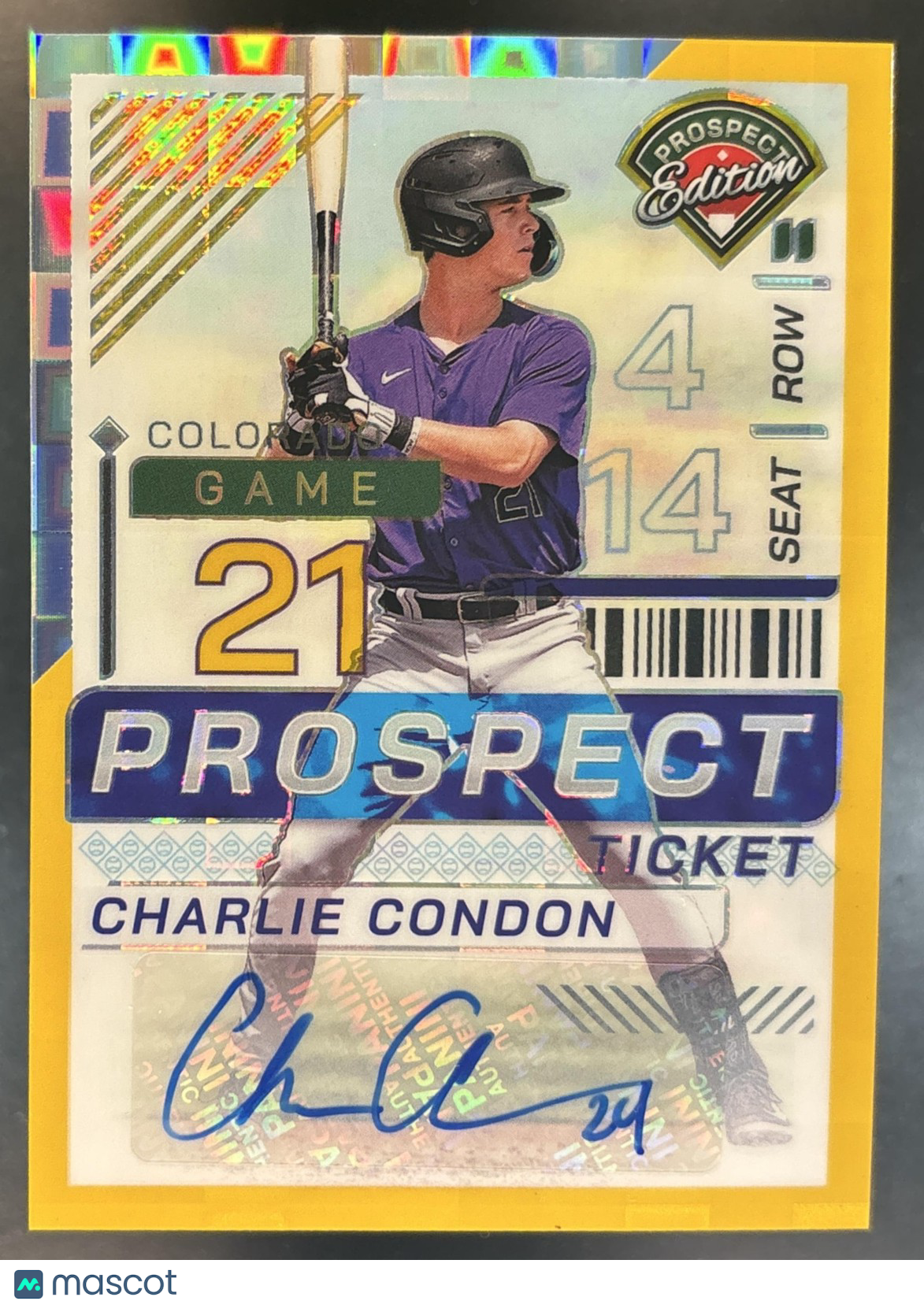 2024 Panini Prospect Edition Charlie Condon Signatures Gold Pandora FOTL /3 Auto