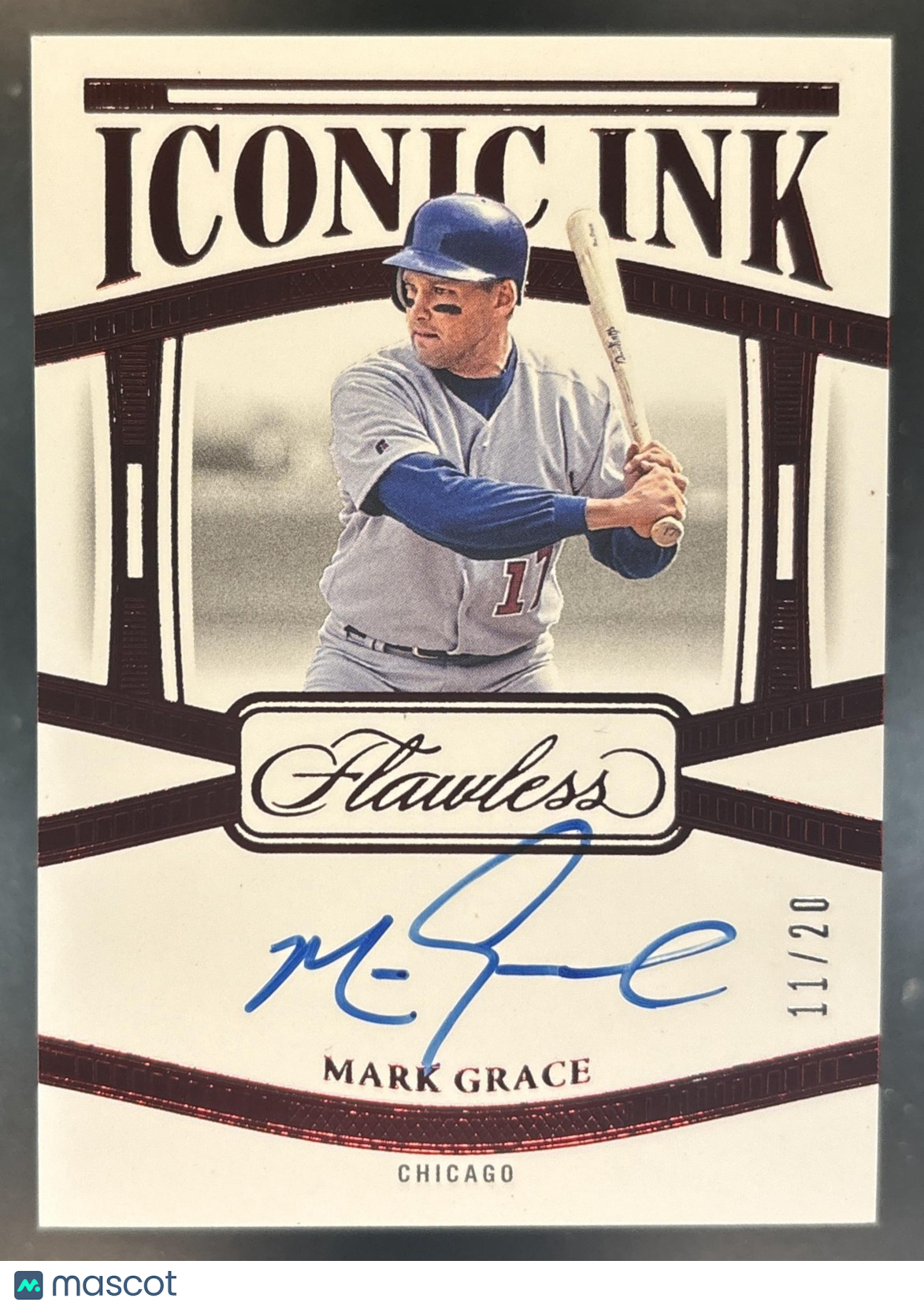 2024 Panini Flawless Mark Grace Iconic Ink Ruby /20 #II-MG Auto Chicago Cubs