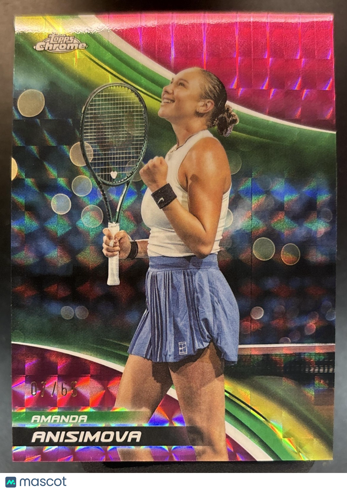 2025 Topps Chrome Amanda Anisimova Pink Geometric Refractor /65 #56