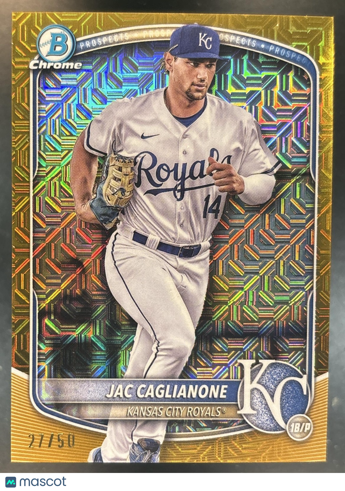2025 Bowman Jac Caglianone Chrome Prospects Mega Box Gold /50 #BCP-103 Royals