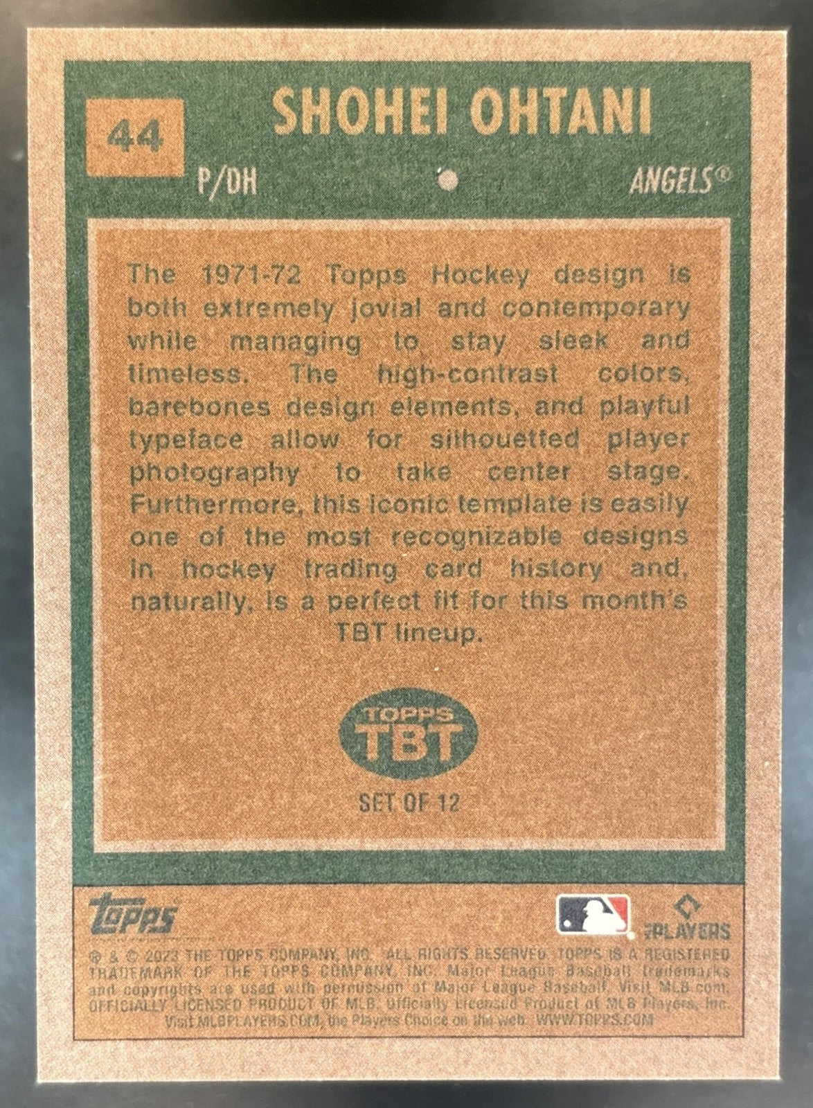 2023 Topps Throwback Thursday Shohei Ohtani #44 Los Angeles Angels