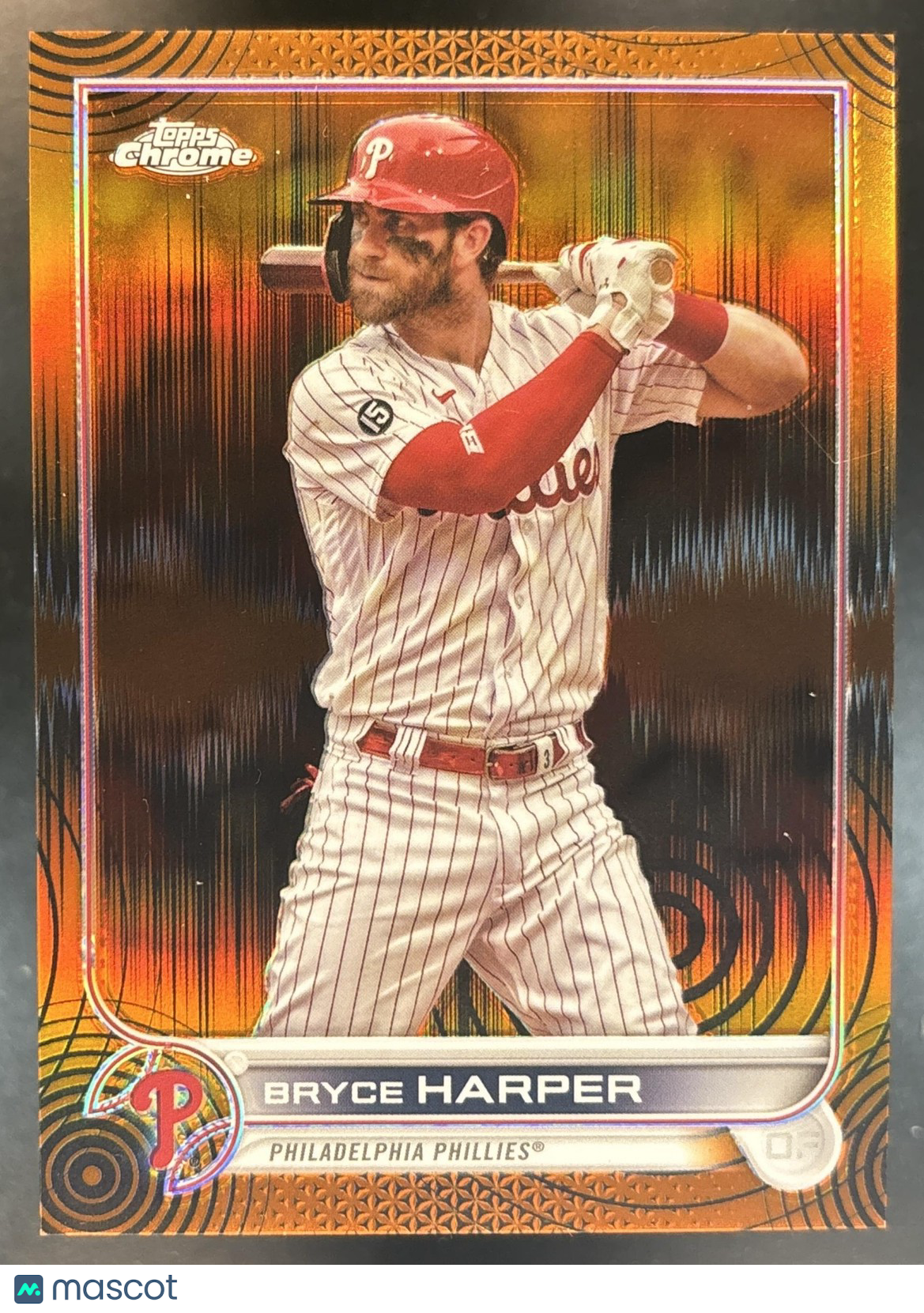 2022 Topps Chrome Sonic Bryce Harper Orange/Black Pulse /25 #220 Phillies