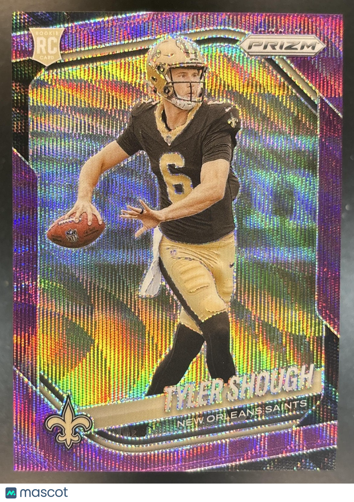 2025 Panini Prizm Tyler Shough Purple Wave /99 #327 RC New Orleans Saints
