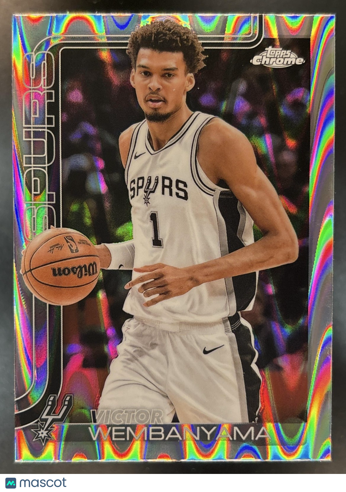 2025-26 Topps Chrome Victor Wembanyama RayWave Refractor #221 San Antonio Spurs
