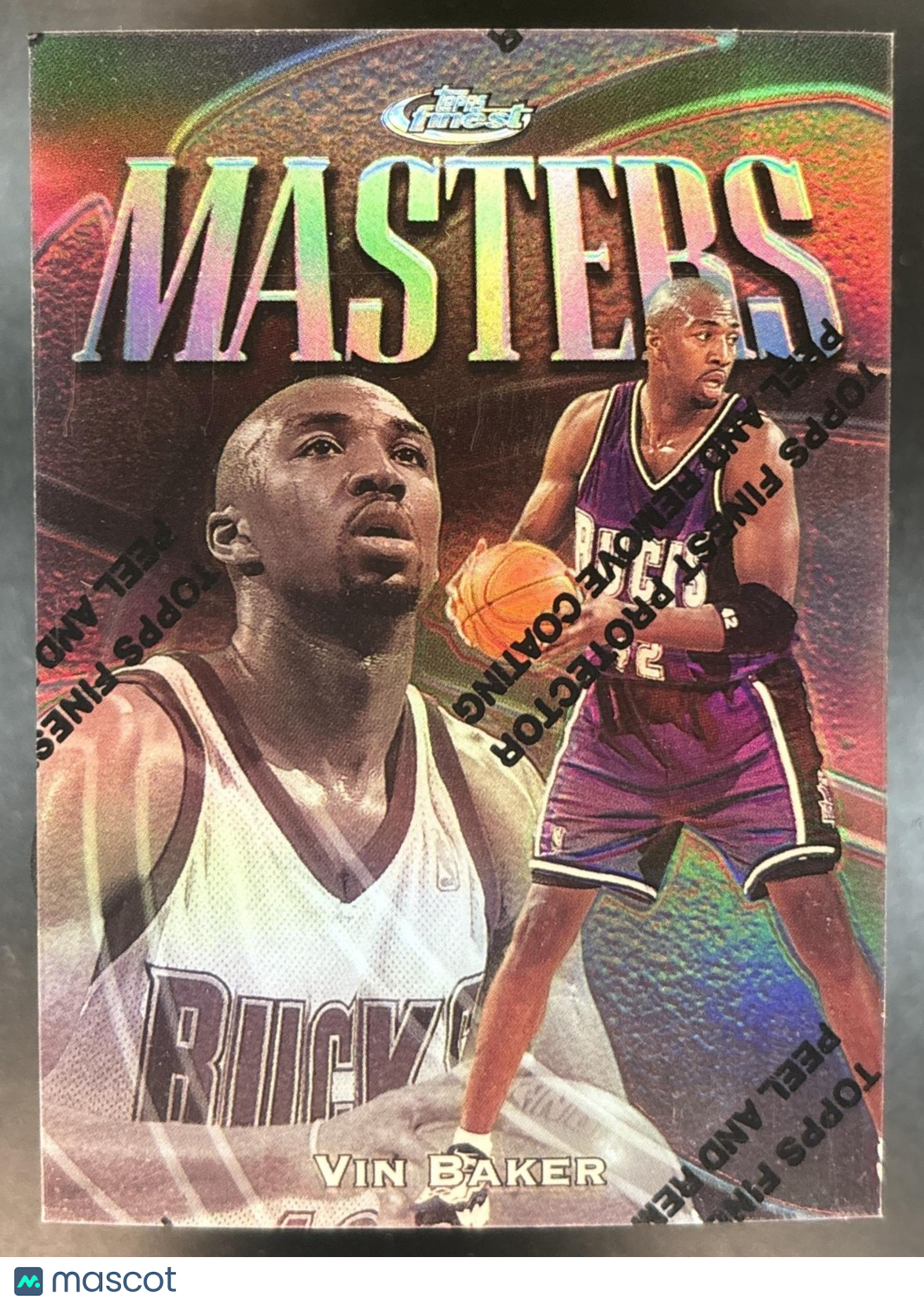 1997-98 Topps Finest Vin Baker Refractor /1090 #134 Silver Milwaukee Bucks