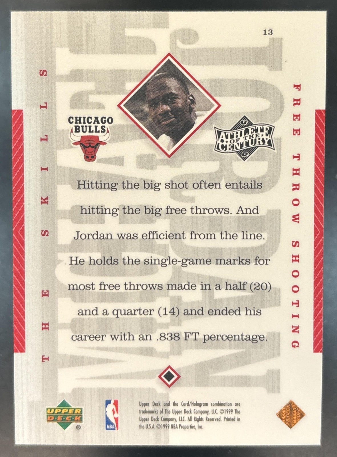 1999-00 Upper Deck Michael Jordan Athlete of the Century #13 Chicago Bulls
