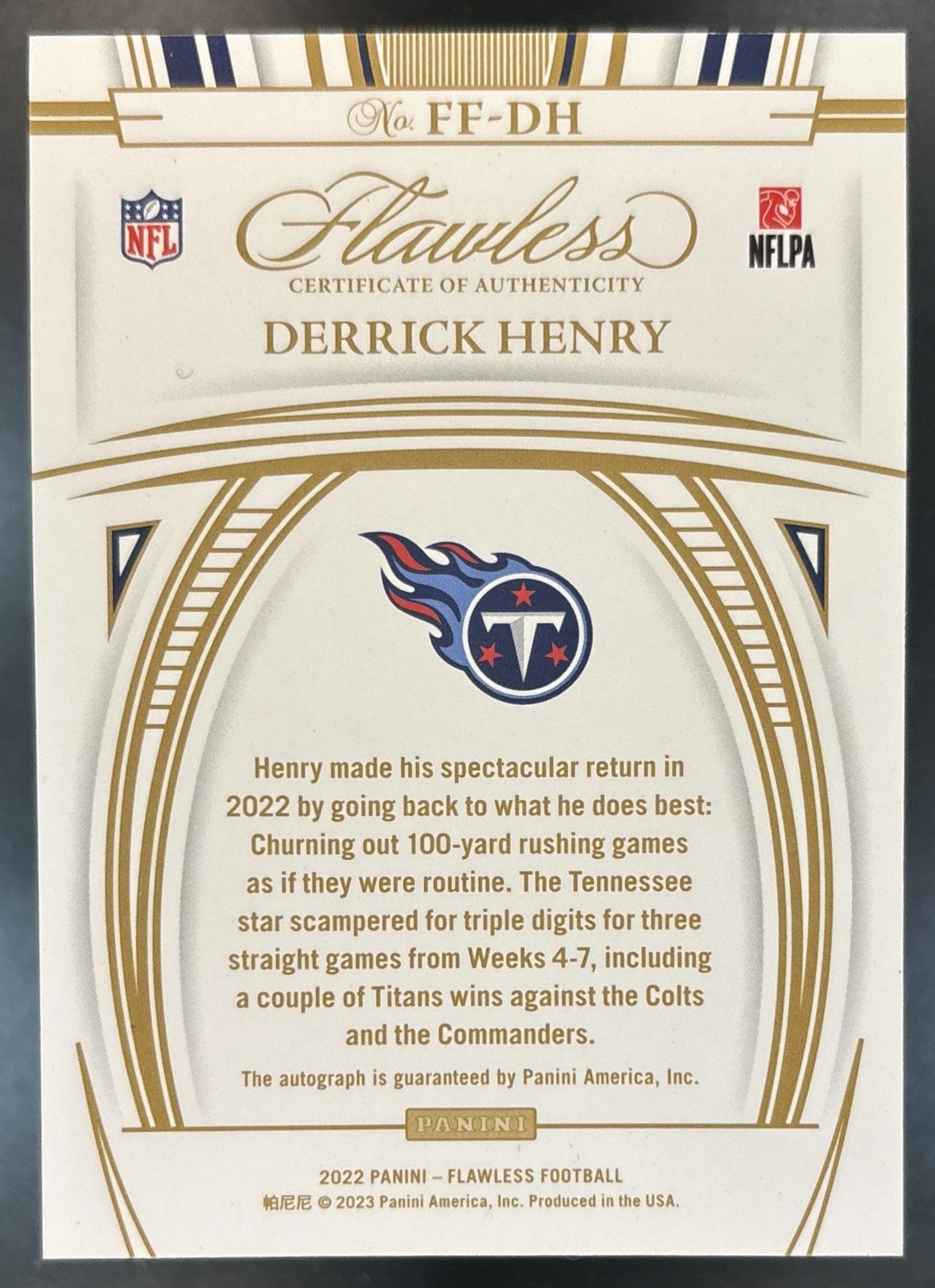 2025 Flawless Derrick Henry 2022 Football Flawless Flyers /15 Tennessee Titans