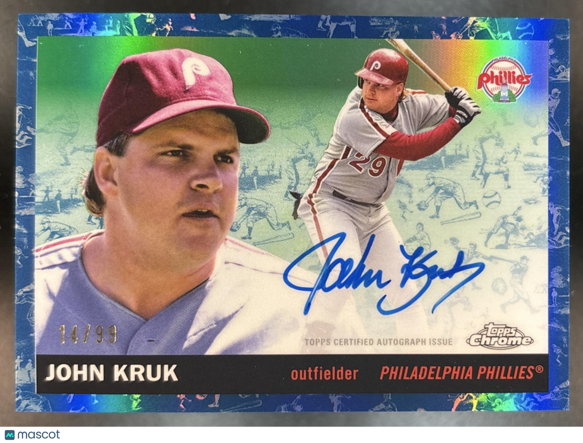 2025 Topps Chrome Platinum Anniversary John Kruk Auto Toile Cream/Blue /99