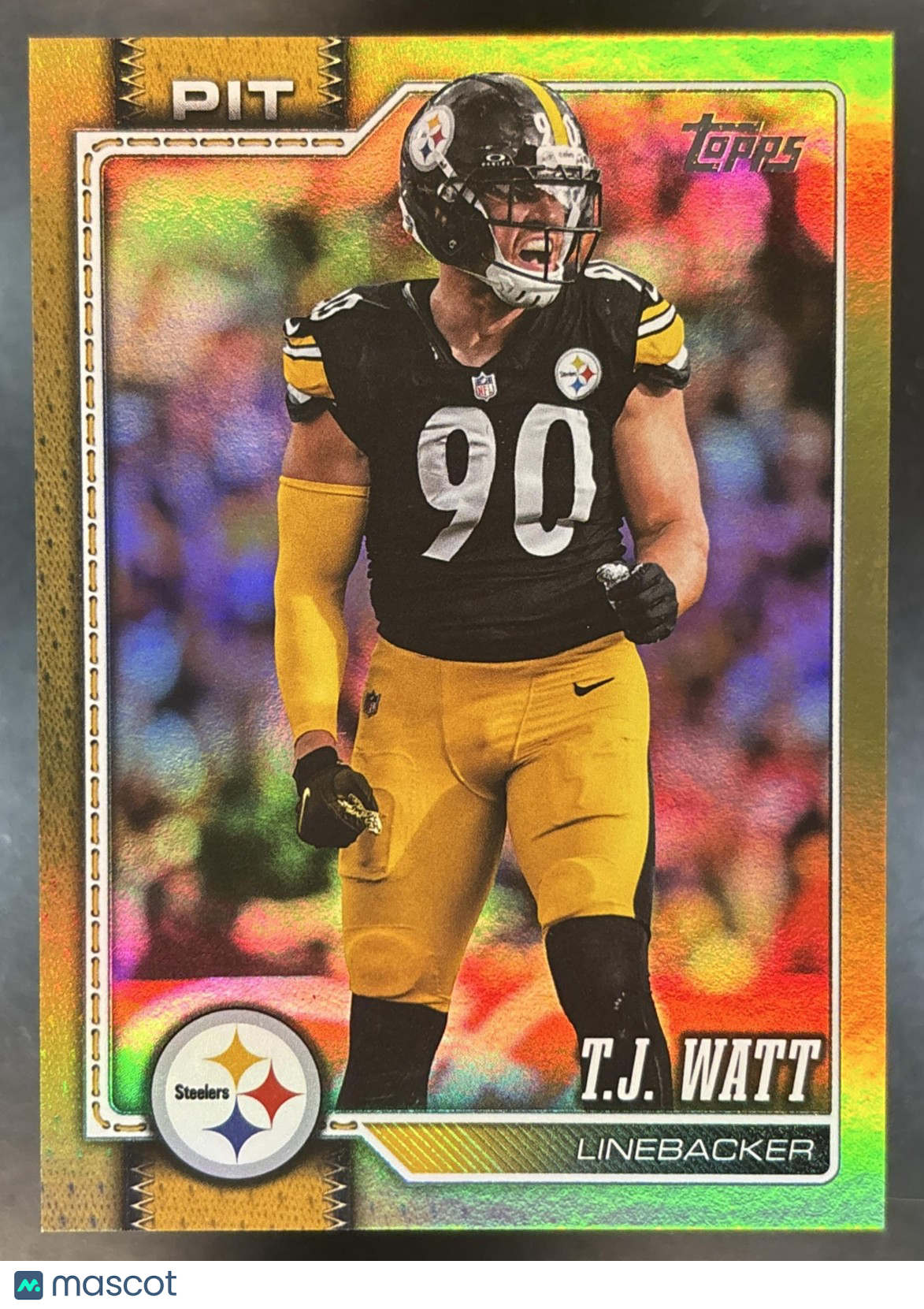 2026 Topps T.J. Watt Gold Rainbow Foil 50/50 #254 Pittsburgh Steelers