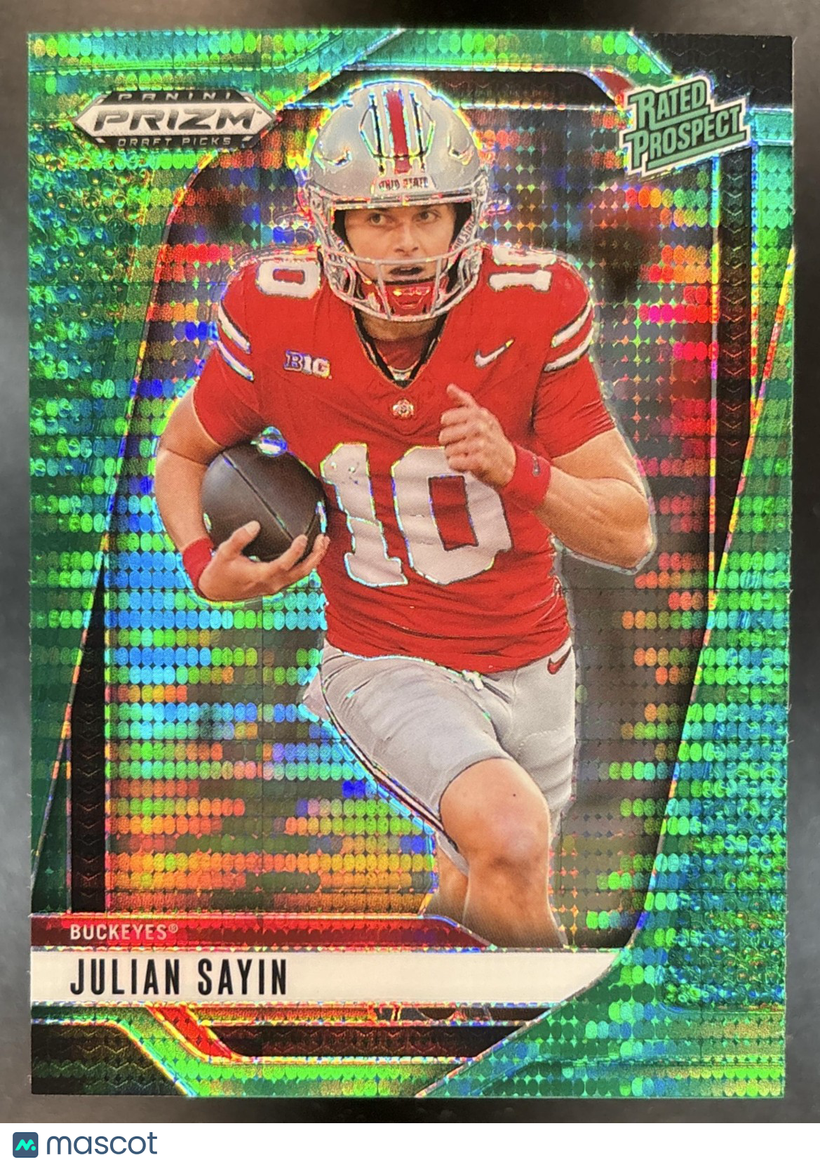 2025 Panini Prizm Draft Picks Julian Sayin Green Pulsar /25 #161 Ohio State