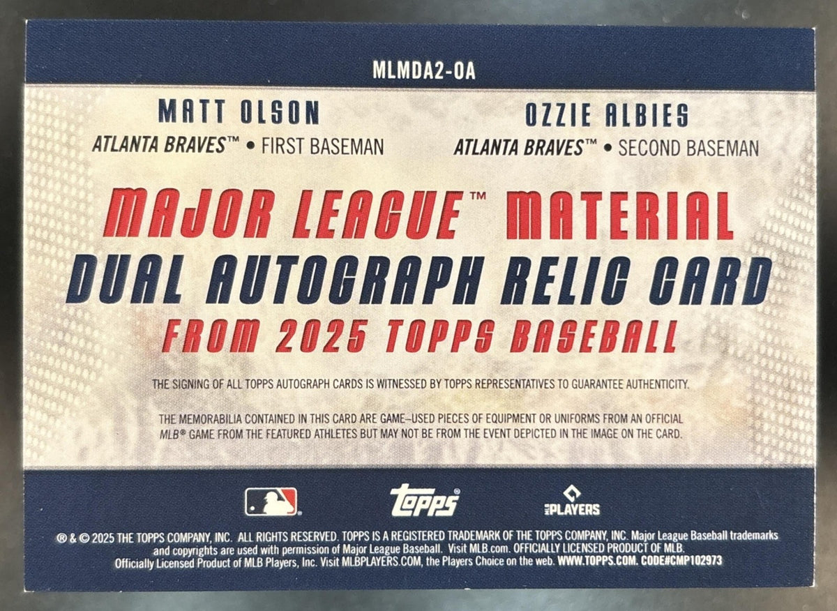 2025 Topps Matt Olson Ozzie Albies Major League Material Dual Auto /30 Braves