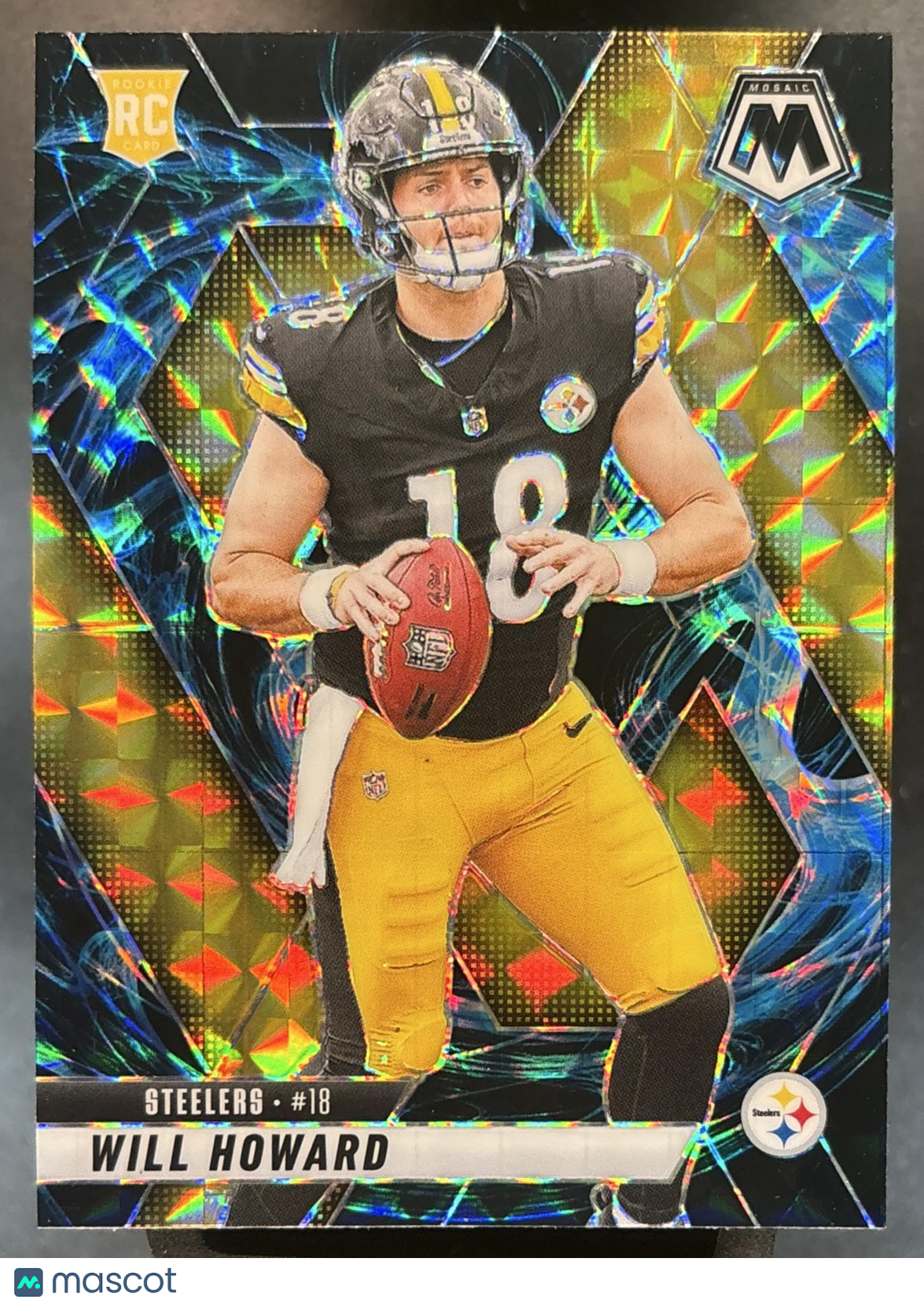 2025 Panini Mosaic Will Howard Rookies Genesis Prizm #318 RC Pittsburgh Steelers