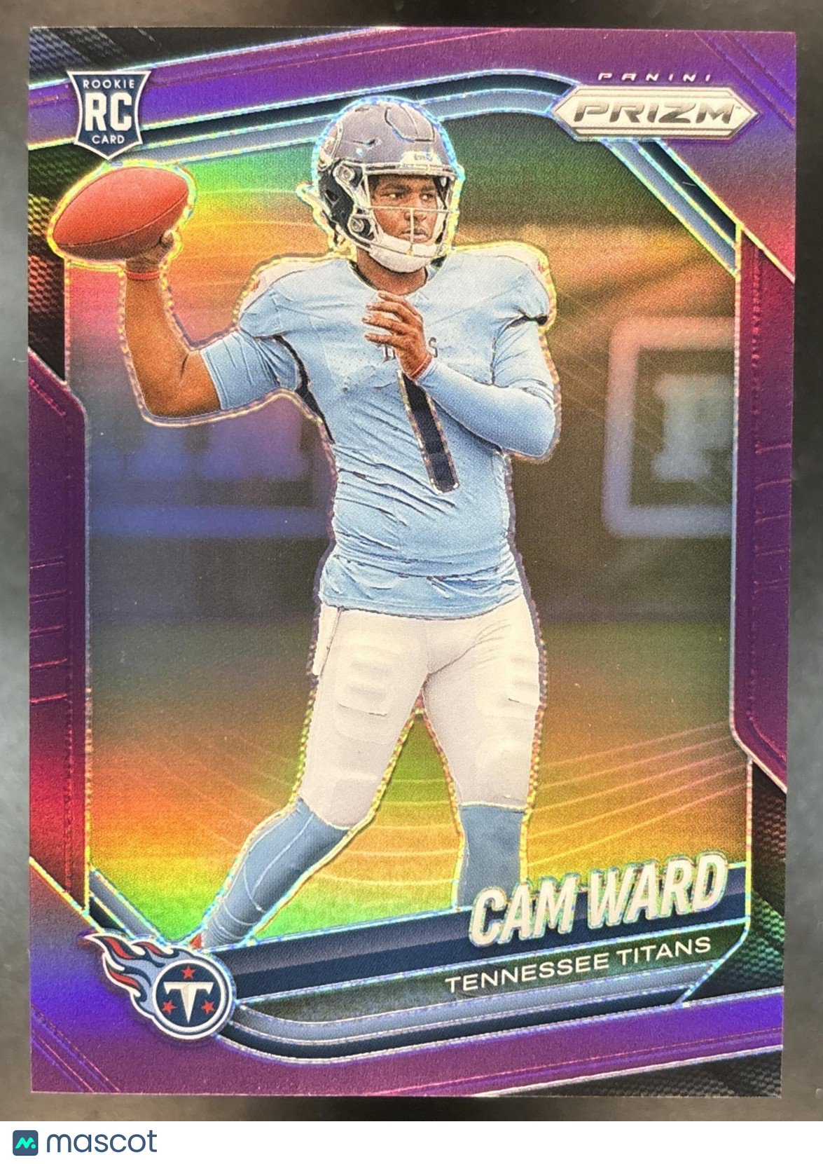 2025 Panini Prizm Cam Ward Purple /125 #352 RC Tennessee Titans