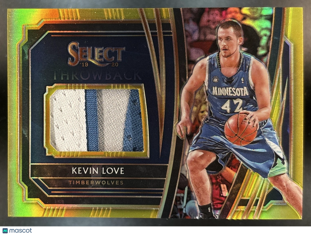2019-20 Panini Select Kevin Love Throwback Memorabilia Gold /10 Timberwolves