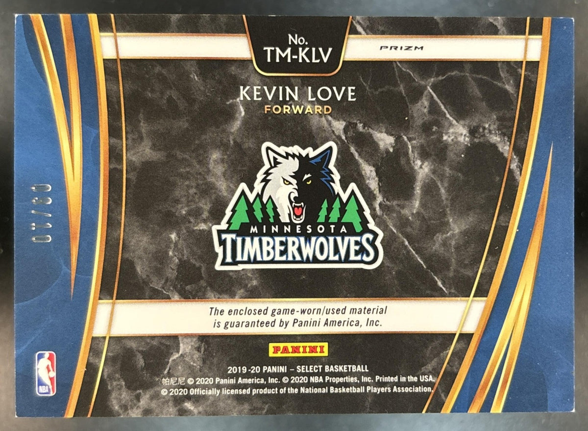 2019-20 Panini Select Kevin Love Throwback Memorabilia Gold /10 Timberwolves