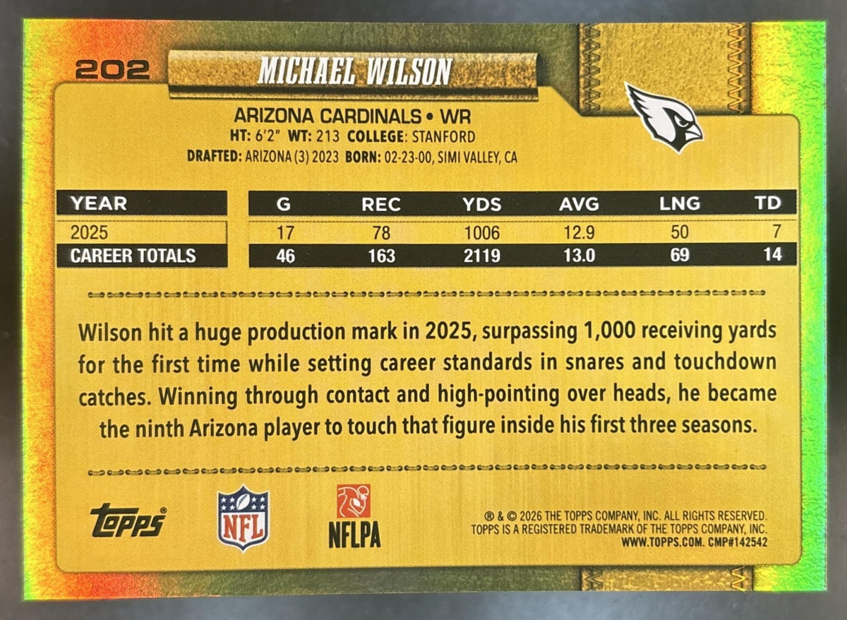 2026 Topps Michael Wilson Golden Mirror Image Variation #202 SP Cardinals