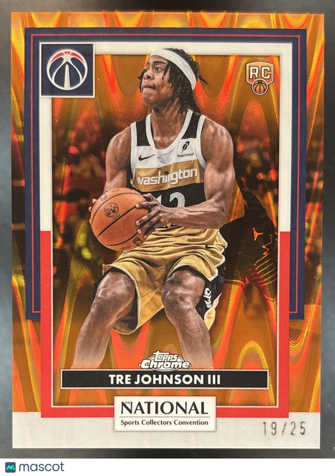 2026 Topps NSCC Collection Tre Johnson III NBA Chrome Orange Raywave /25 RC