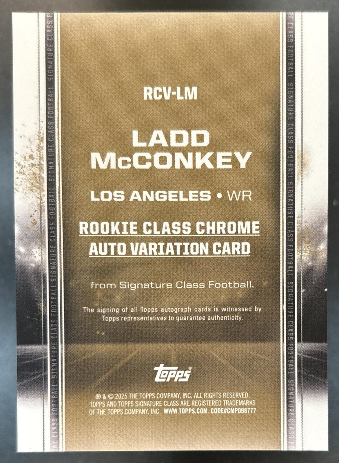 2024 Topps Signature Class Ladd McConkey Chrome Auto Red /25 RC Chargers