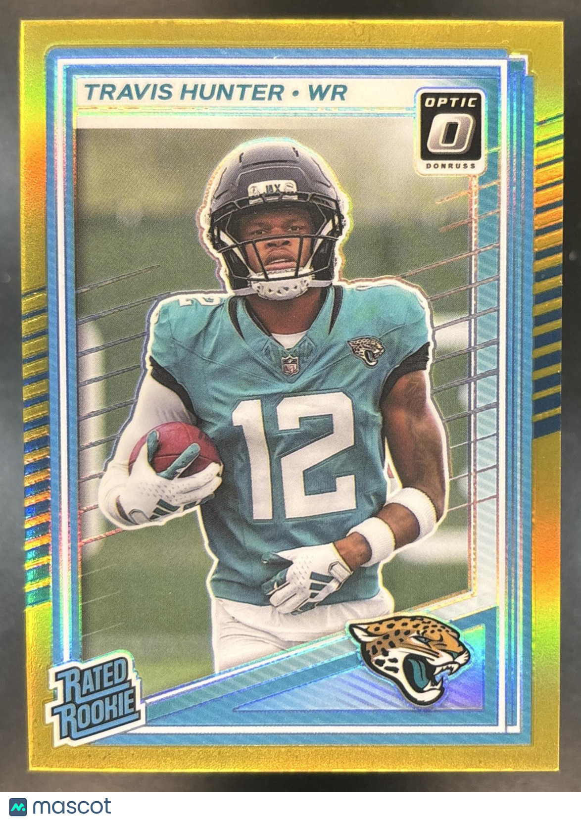 2025 Donruss Optic Travis Hunter True Gold 10/10 #301 Jacksonville Jaguars