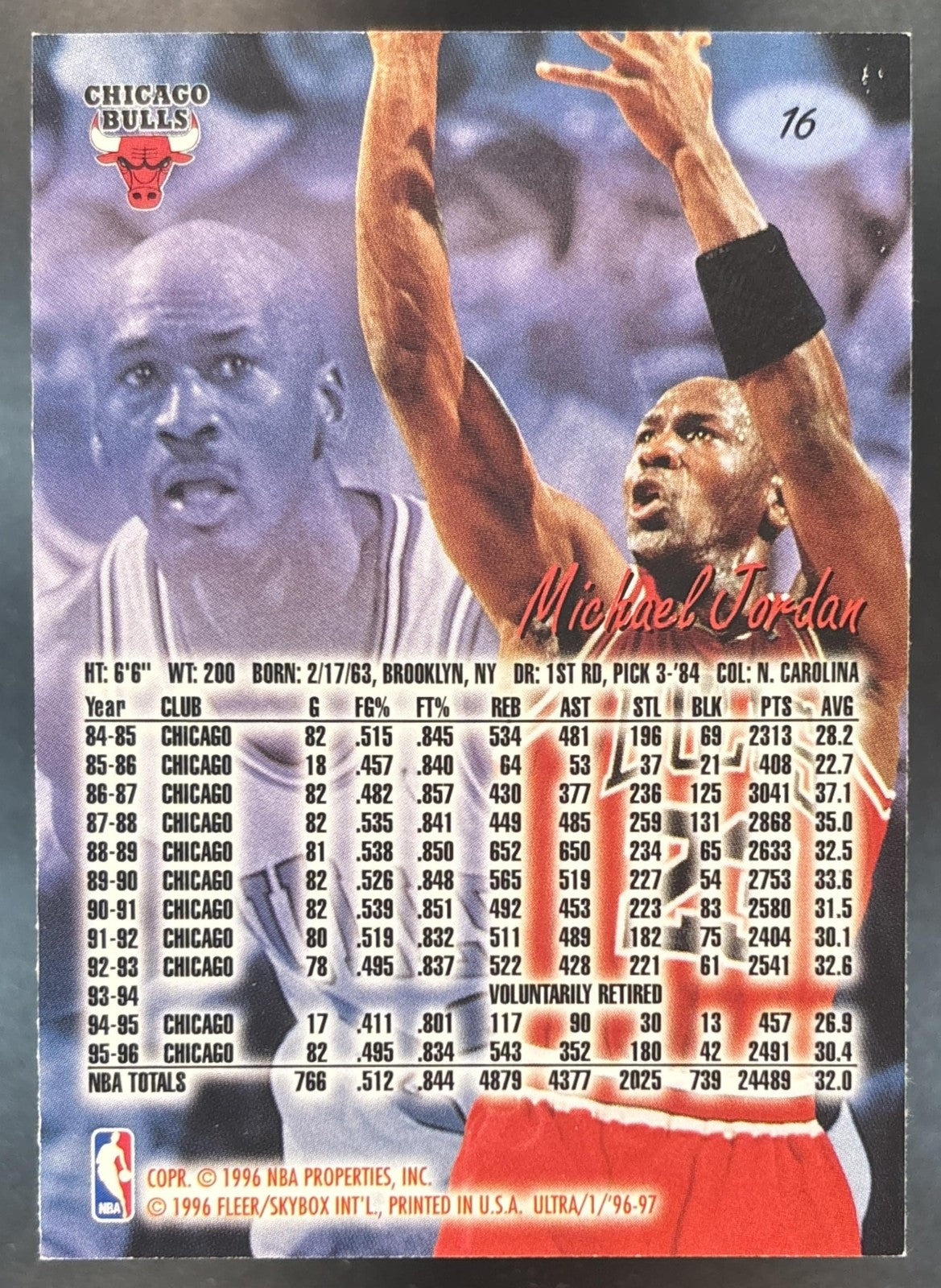 1996-97 Fleer Ultra Michael Jordan #16 Chicago Bulls
