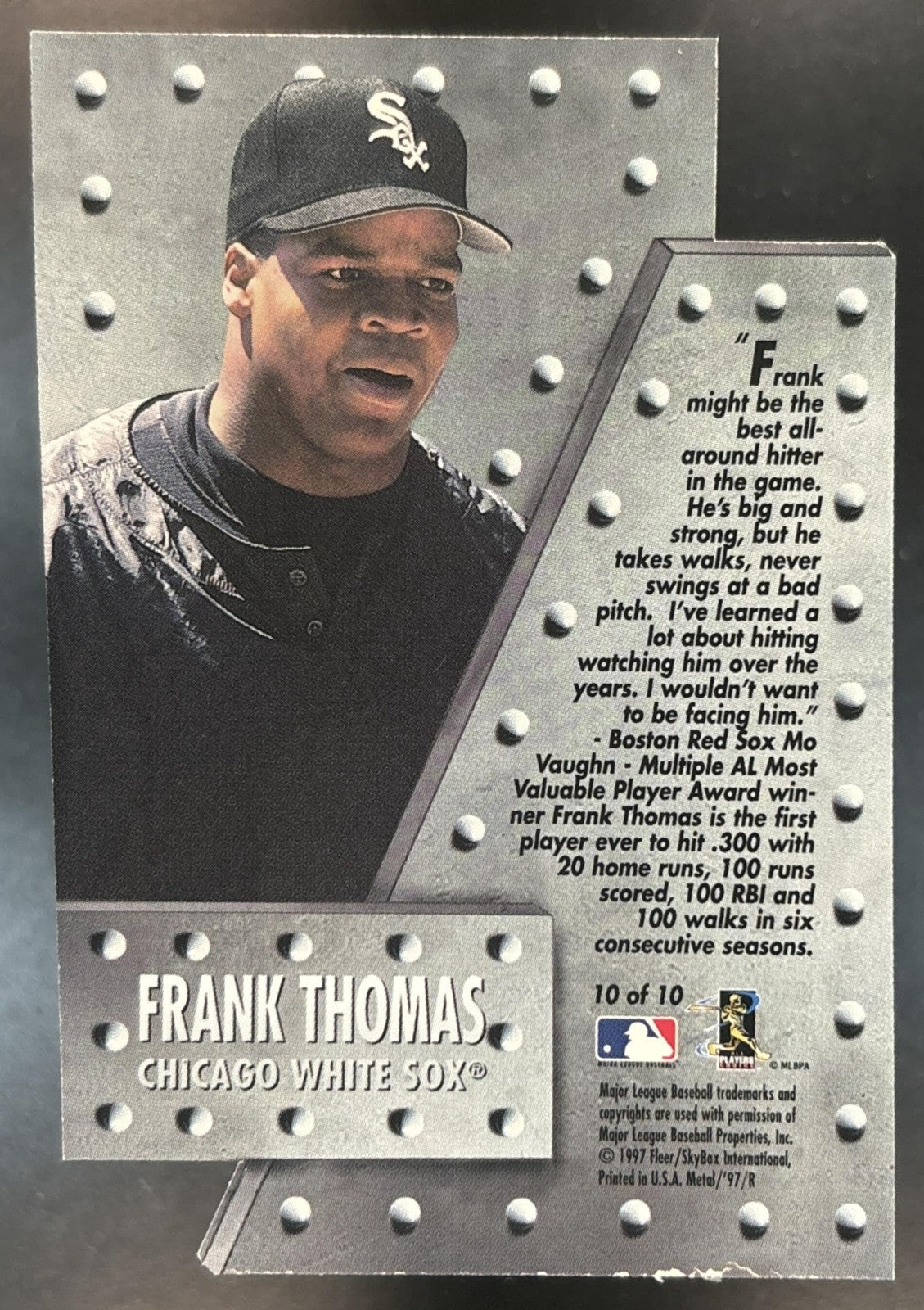 1997 Skybox Metal Universe Frank Thomas Titanium #10 White Sox