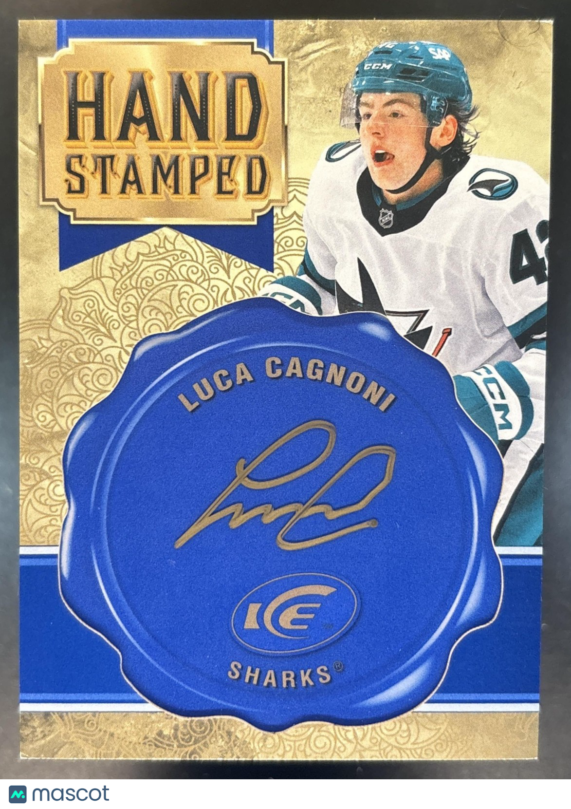 2025-26 Upper Deck Ice Luca Cagnoni Hand Stamped Auto #HS-LC RC San Jose Sharks
