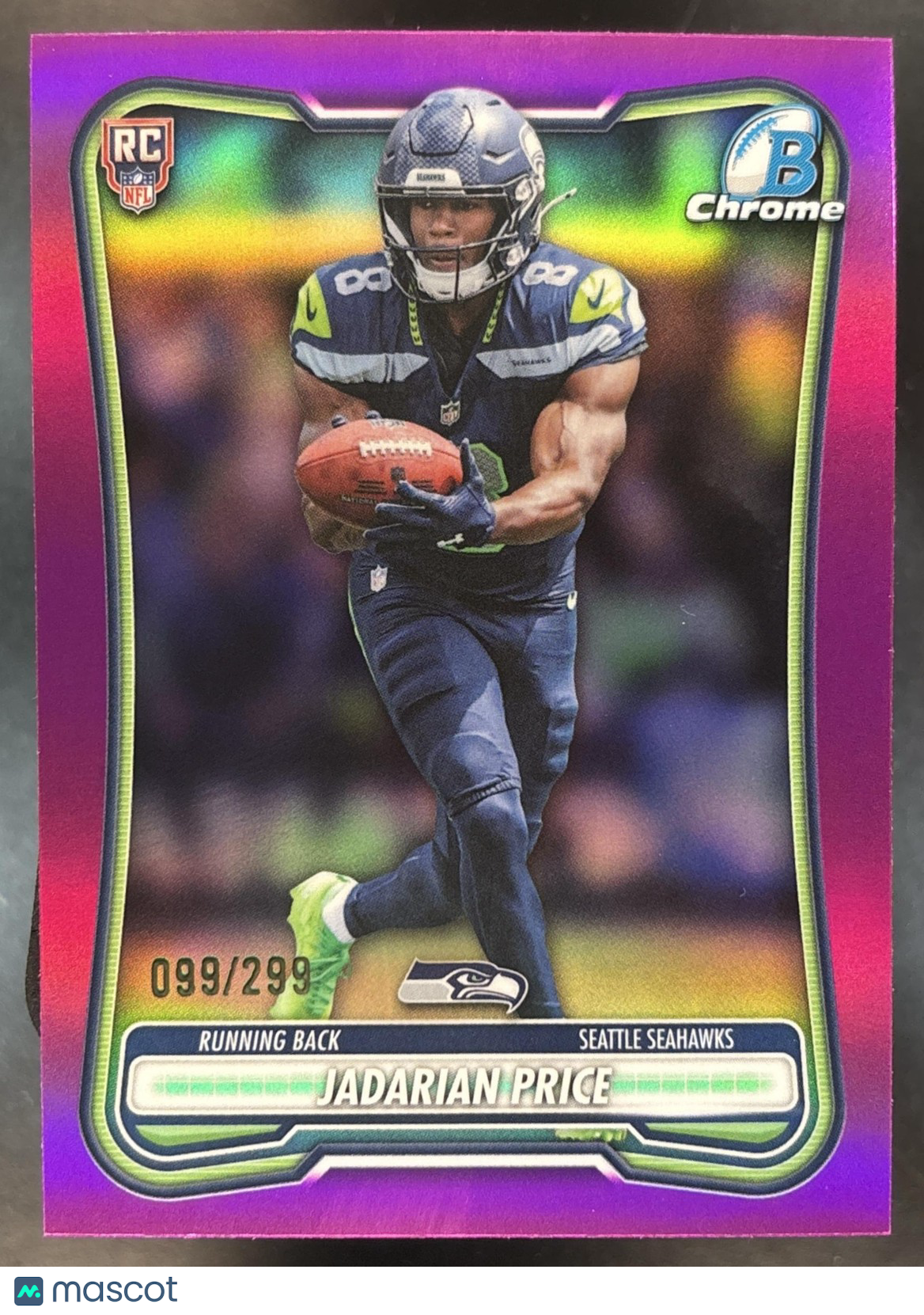 2026 Bowman Jadarian Price Chrome NFL Fuschia /299 #BCV-144 RC Seattle Seahawks