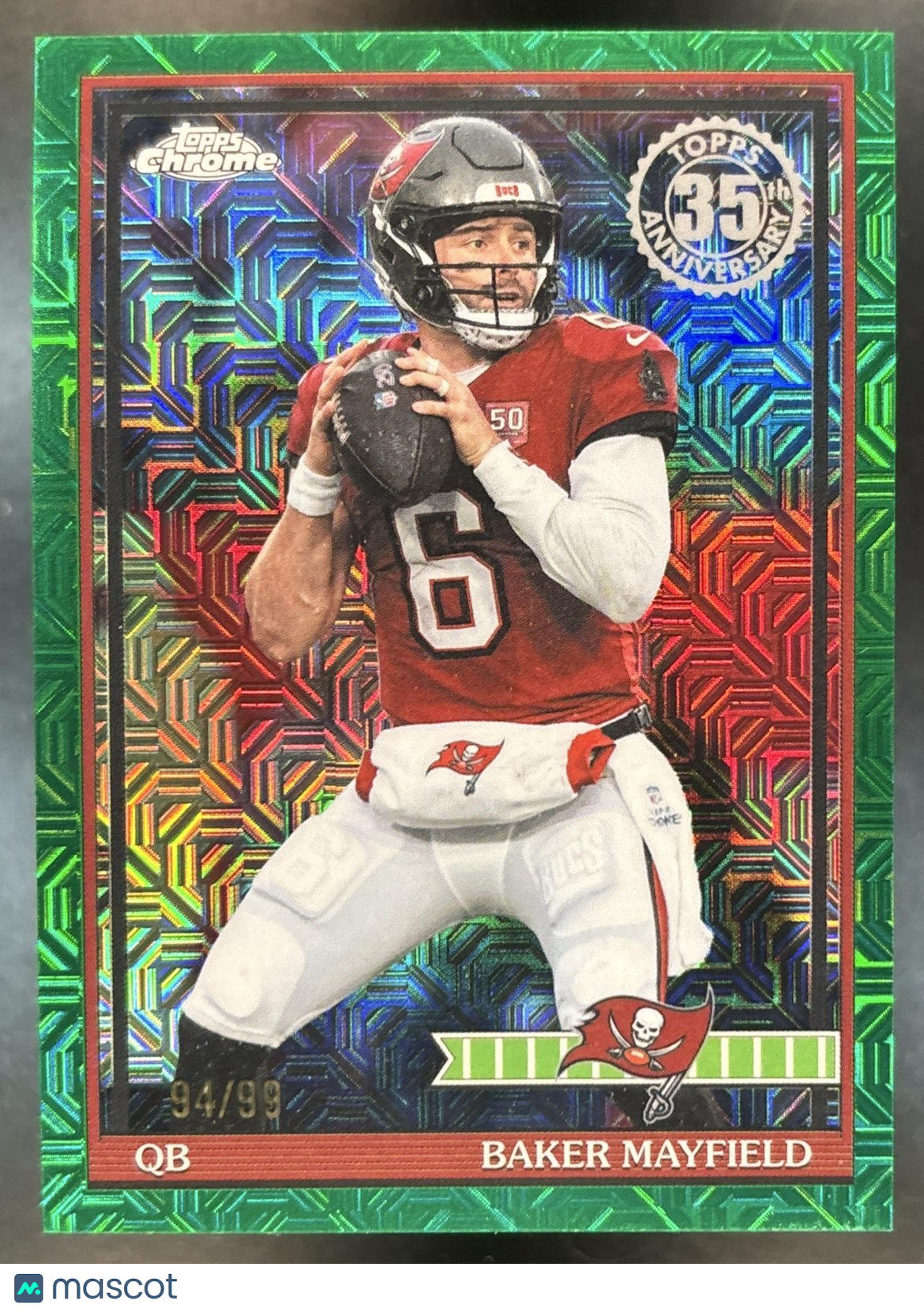 2026 Topps Baker Mayfield 1991 Chrome Green Mojo /99 Tampa Bay Buccaneers