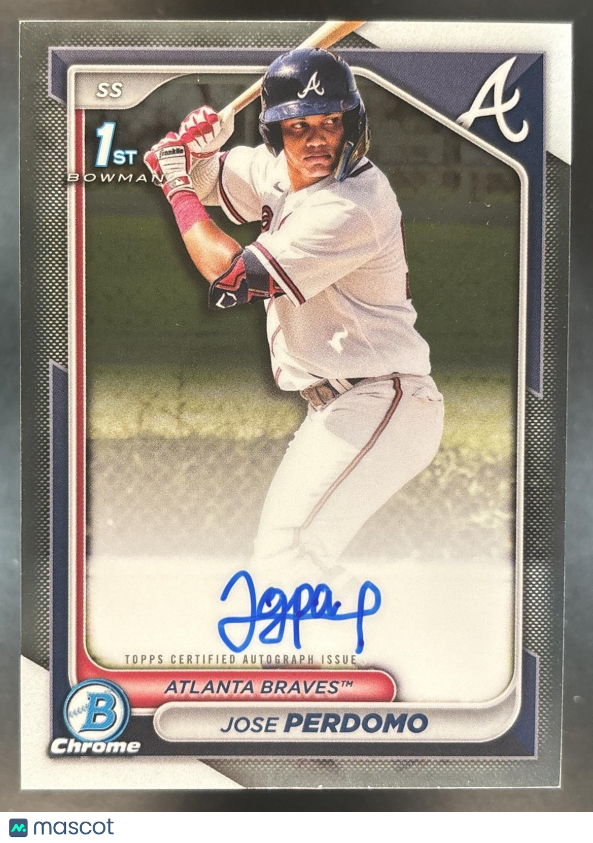 2024 Bowman Chrome Jose Perdomo Auto #CPA-JP 1st Prospect Atlanta Braves