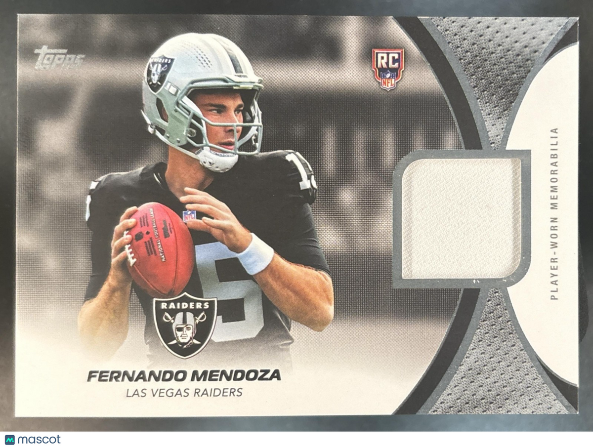 2026 Topps Fernando Mendoza NFL Rookie Material MEM SP RC Las Vegas Raiders