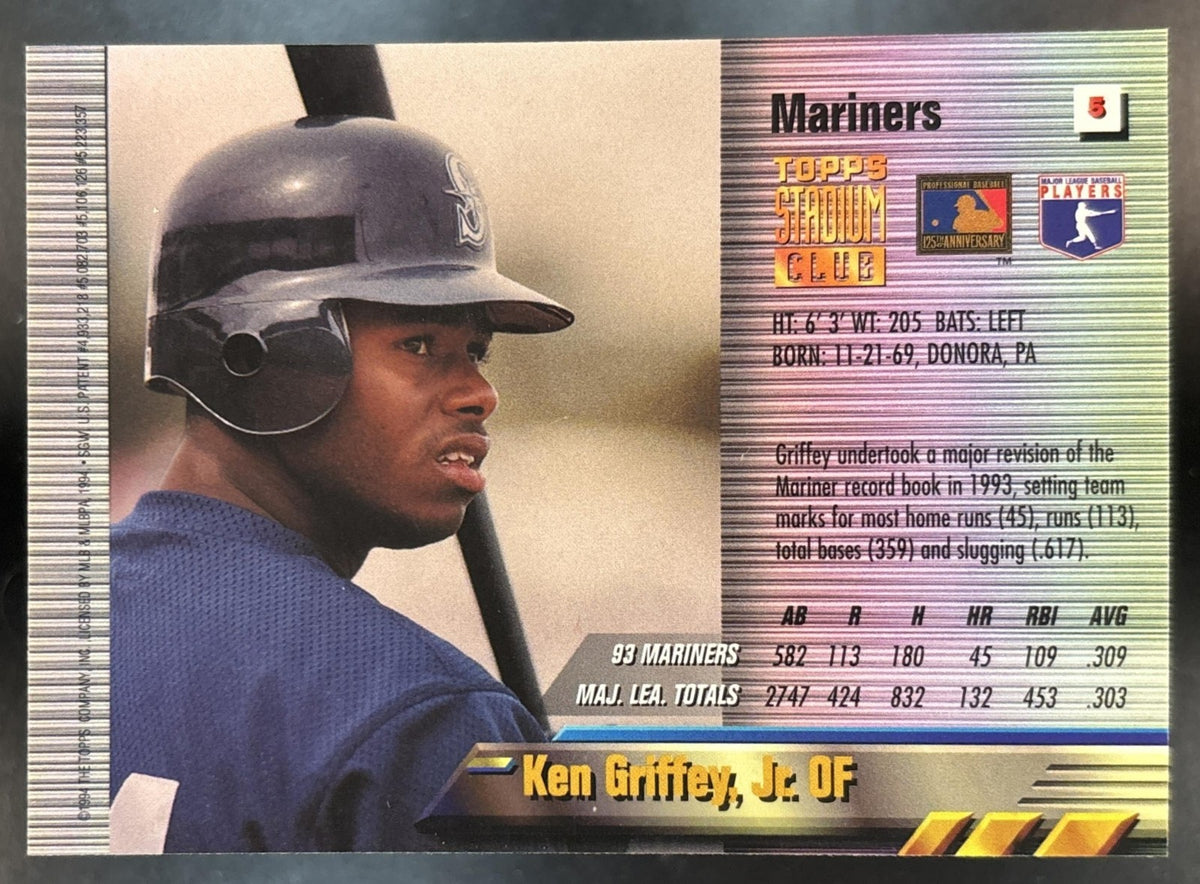 1994 Topps Stadium Club Ken Griffey Jr. Finest #5 Seattle Mariners