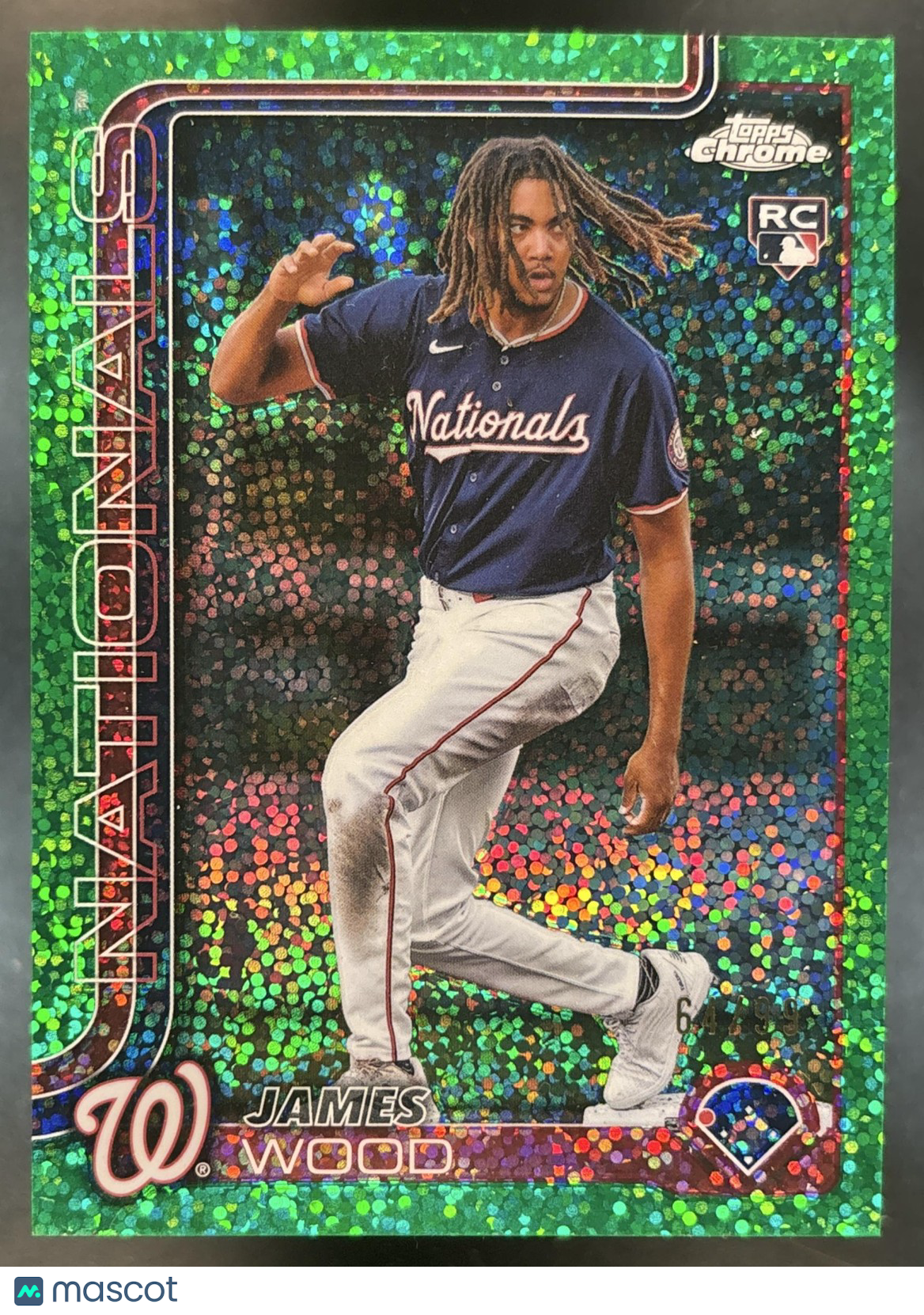 2025 Topps Chrome James Wood Image Variation Green Speckle /99 #132 RC