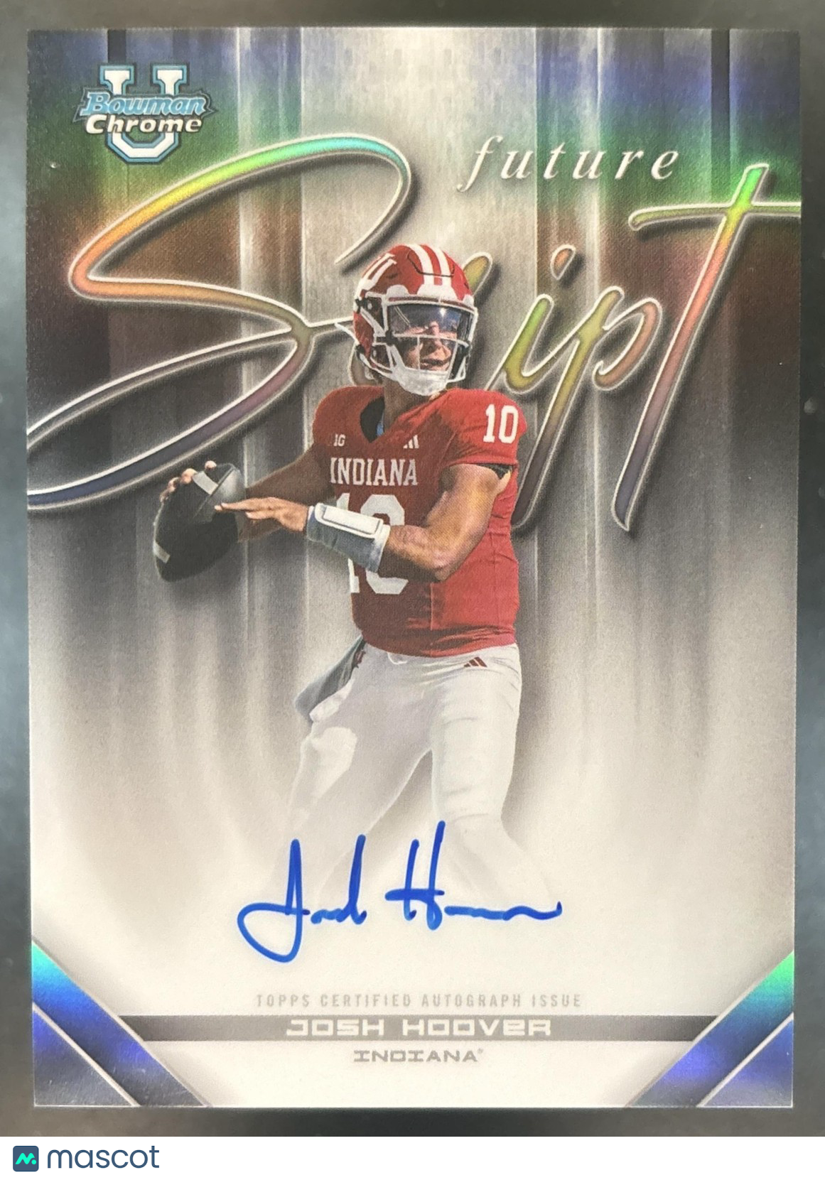 2026 Bowman Chrome University Josh Hoover Future Script SSP Auto Hoosiers